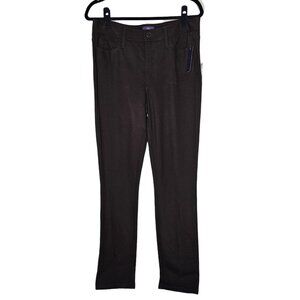 NYDJ 8 Brown Ponte Knit Skinny Pants Office Career Comfort Slimming Lift Tuck